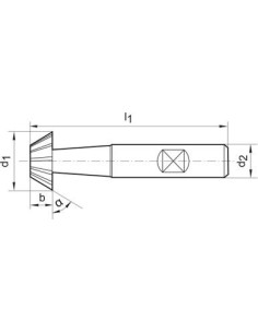Fresa angular DIN1833 HSSCo5 forma D 45grados 20mm 2
