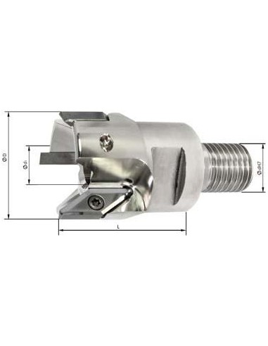 Fresa atornillable 90grados para Alu Z3 refrig. int. D40mm para tipo VCGT