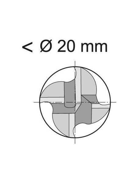 Fresa frontal lrga DIN844HSSCo8 20,0mm