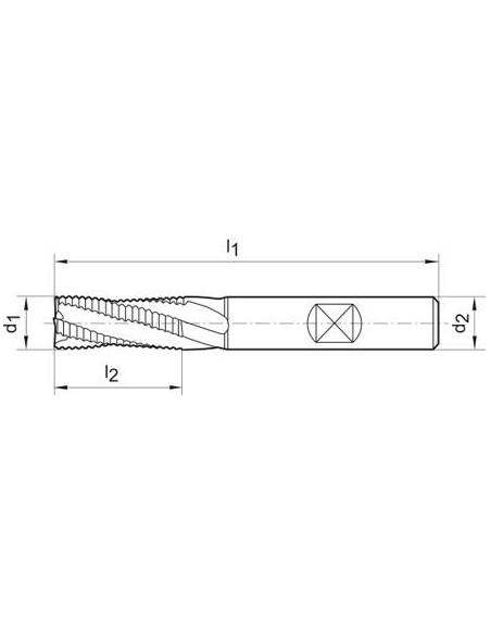 Fresa de desbastar VHM tipo HR 6,0mm larga Z3 TiAlN HB 25grados norma de fábrica