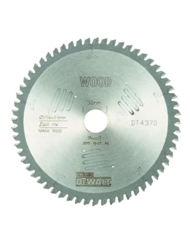 DT4370-QZ - Hoja para sierra circular estacionaria 216x30mm 60D
