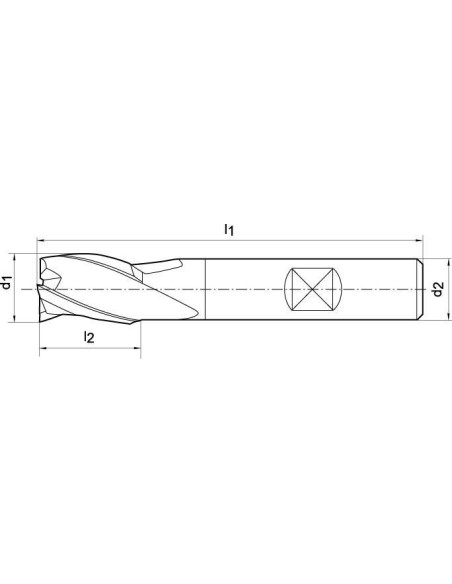 Fresa agj oblongo corta DIN327 M42 FIRE Z3 3mm GÜHRING