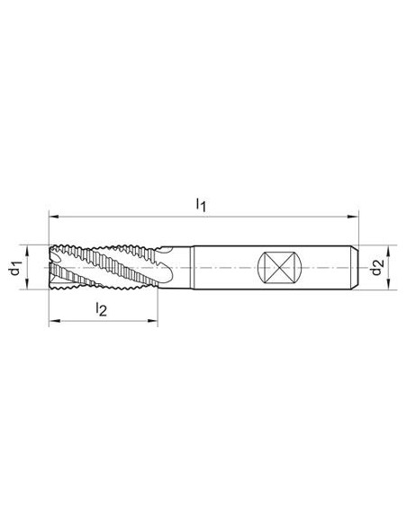 Fresa desbastar corta HSSDIN844 HSSCo8 NR 18mm