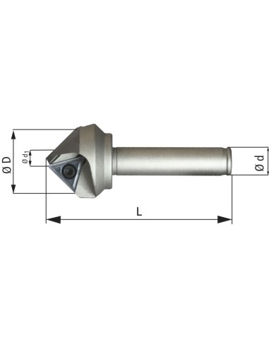 Fresa bis. D25mm 45o Z1 para TCGX 163504