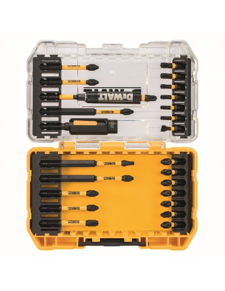 DT70730T-QZ - Juego de 25 piezas en estuche tipo Tough Case para atornillar con llaves de vaso de limpieza fácil