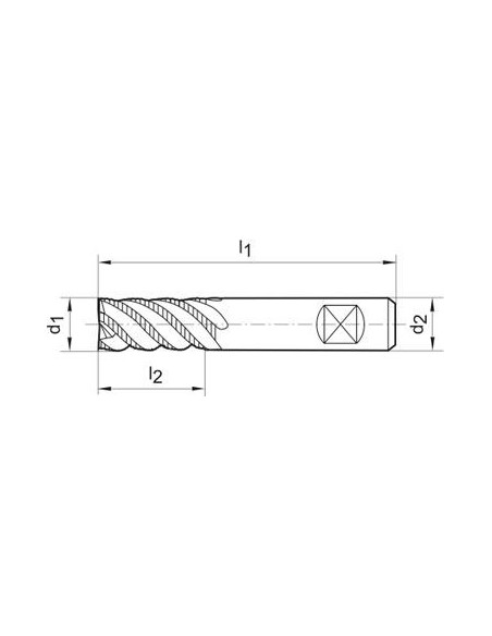 Fresa de desbastar VHM 12mm Z4 TiAlN HB tipo HR norma de fábrica FORMATO