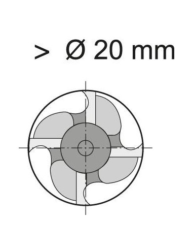 Fresa desbastar larga HSSDIN844 HSSCo8 NR 20mm