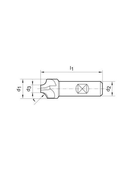 Fresa cóncava DIN6518 HSSCo8 TiCN forma B 1mm