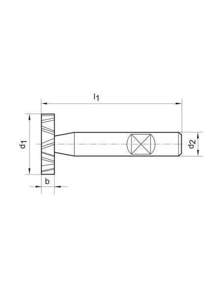 Fresa chavetero corta DIN850 HSSCo8 TiALN tipo N forma D 13,5x4mm