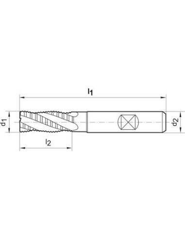 Fresa desbastar corta HSSDIN844 HSSE-PM TiALN NR 16mm