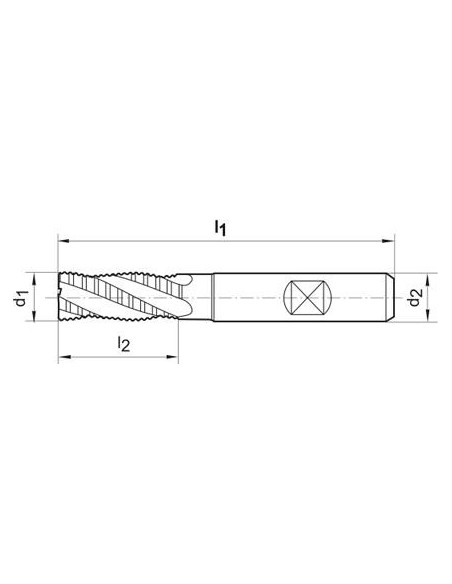Fresa desbastar corta HSSDIN844 HSSE-PM TiALN NR 16mm