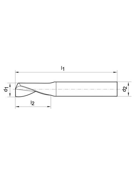 Fresa de 1 diente MDI 8,0mm Z1 HA TA-C FORMAT GT