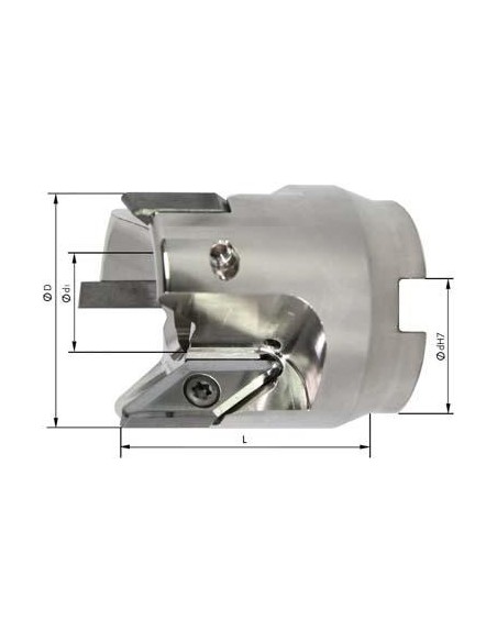 Fresa acoplable 90 gradospara Alu Z3 refrig. int. D63mm para tipo VCGT