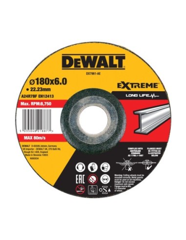 DX7961-AE - Disco de desbaste concavo para metal 180 x 6 x 22.23mm