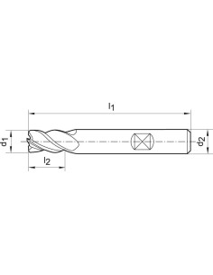 Fresa frontal HPC corta MDI TiALN INOX MDI TiALN TiALN 35/38grados Z4 8mm 2