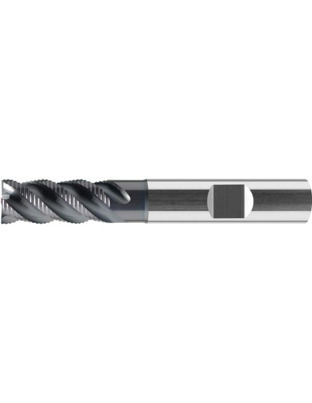 Fresa de desbastar VHM 12mm Z4 AlTiN HB tipo HR norma de fábrica FORMATO