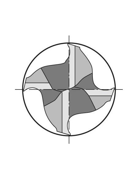Fresa de desbastar VHM 12mm Z4 AlTiN HB tipo HR norma de fábrica FORMATO