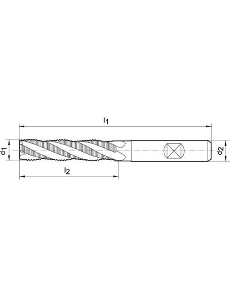 Fresa desbastar larga DIN844 & HSSCo8 25,0mm