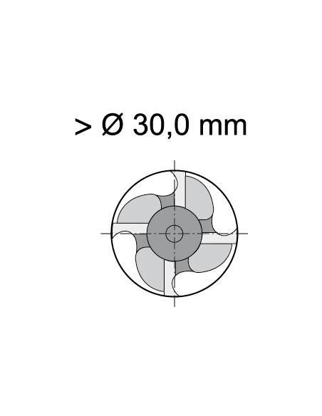 Fresa frontal lrga DIN844HSSE tipo N 32,0mm