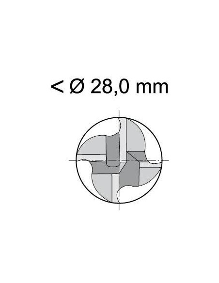 Fresa frontal lrga DIN844HSSE tipo N 6,0mm