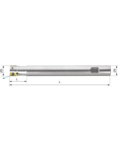 Fresa frontal extralarga 90grados refrigeración int. D20mm para APKT10