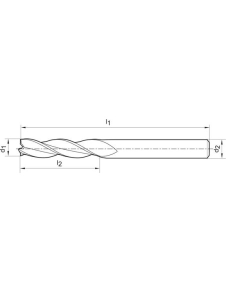 Fresa frontal VHM 5mm extralargo Z3