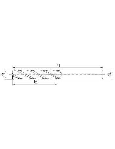 Fresa frontal SL extra- larga WN MDI FIRE Z4 4mm GÜHRING
