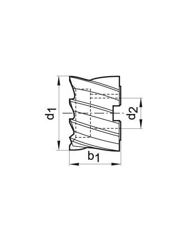 Fresa cil. front. DIN1880HSSCo8 tipo N 40x32mm 40x32mm