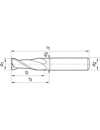Fresa de ranuras MDI 10,0mm Z2 HB TA-C FORMAT GT