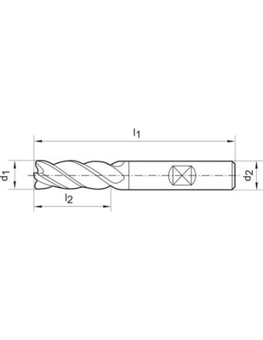 Fresa frontal VHM 4,0mm Z4 40/42grados DIN6527L HB tipo H Signum G-Mold 65 U GÜHRING