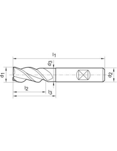 Fresa frontal larga DIN6527 MDI FIRE tipo RF100 3mm GÜHRING 2