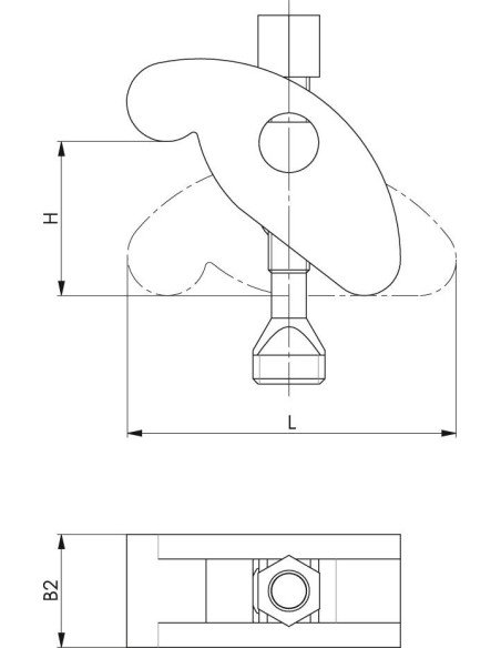 Garra de apriete completacon tornillo 17x14mm