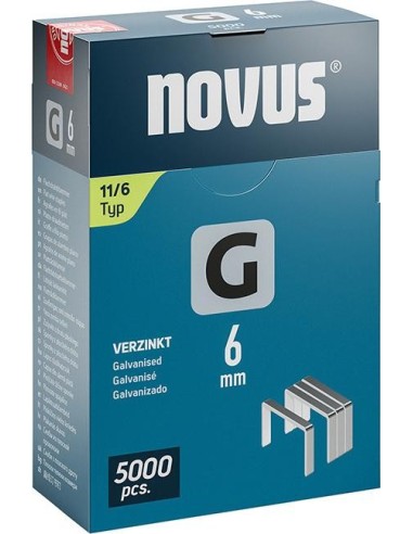 Grapa de alambre plano G tipo 11/6 mm ST Klapp-FS Novus U.E.  5000 unidades
