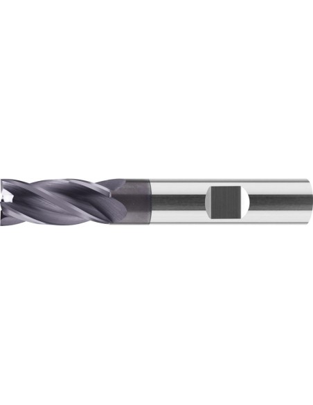 Fresa frontal VHM larga DIN6527 TiAlN Z4 vástago HB 6mm