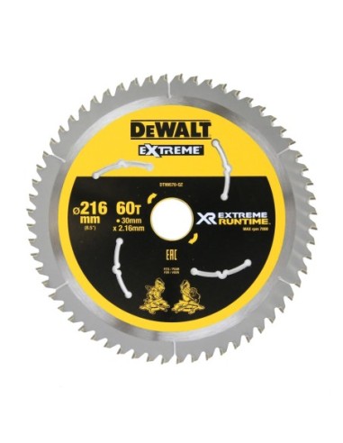 DT99570-QZ - Hojas para Sierra Circular Estacionaria XR EXTREME RUNTIME 216mm x 30mm 60D 7
