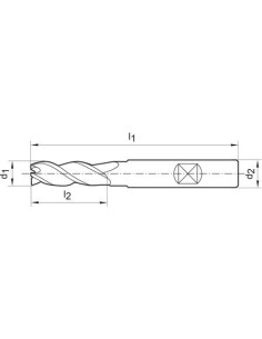 Fresa frontal, larga MDI AlTiN  Z3 45grados vástago HB 4,0mm FORTIS 2
