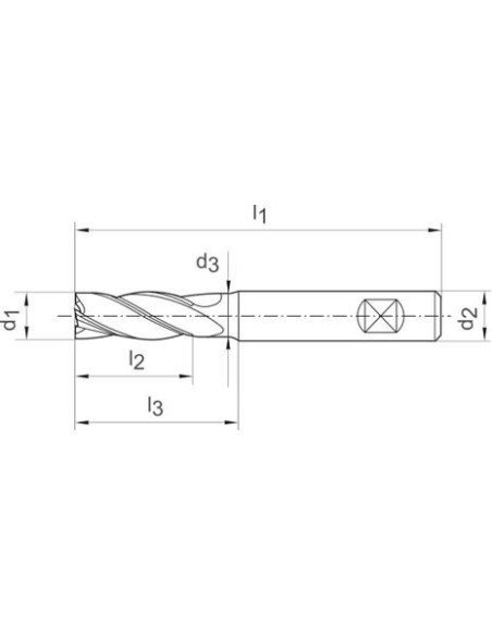 Fresa avance alto VHM refrig int. Z4 4,0mm tipoH Perrox norma fábrica larga G-Mold 65HF GÜHRING