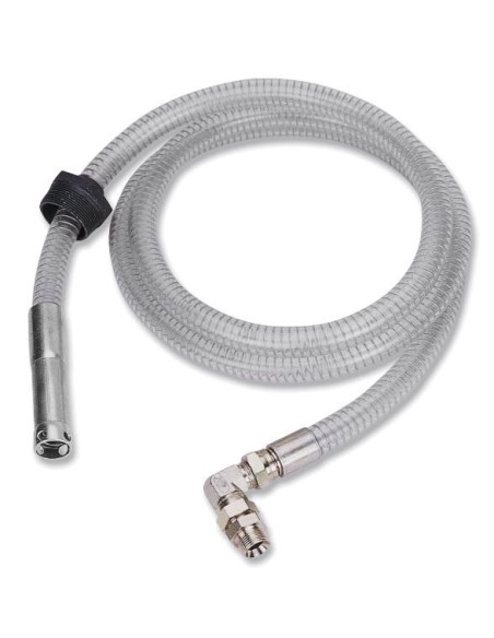 MANGUERA DE SUCCIÓN TRANSPARENTE REFORZADA CON VÁLVULA PIE, BIDÓN 205 L, IBC 1000 L, 3 M x 3/4