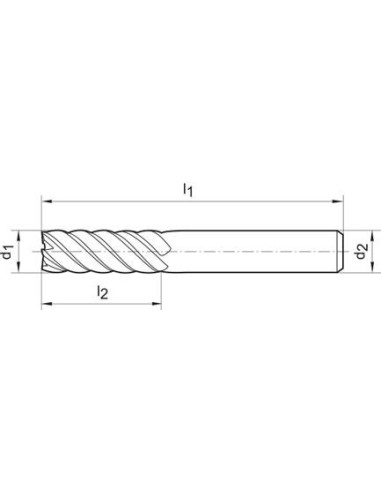 Fresa frontal SL DIN6527 MDI FIRE tipo NH Z6 4mm GÜHRING