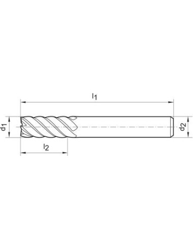 Fresa frontal, larga MDI AlTiN  Z6 45grados vástago HB 16,0mm FORTIS