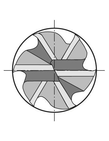 Fresa frontal, larga MDI AlTiN  Z6 45grados vástago HB 16,0mm FORTIS