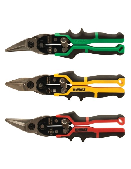 DWHT14676-0 Set de 3 tijeras corta chapas ergo. Corte recto, izquierdo y derecho