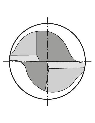 Fresa frontal corta DIN6527 VHM Z2 vástago HA5mm