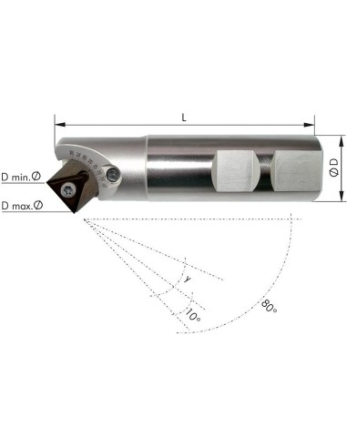 Fresa para biselar 10-80gradosZ1 D25mm