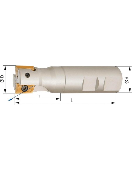 Fresa frontal 90 grados Z3 refrigeración interiorD32mm para APKT16