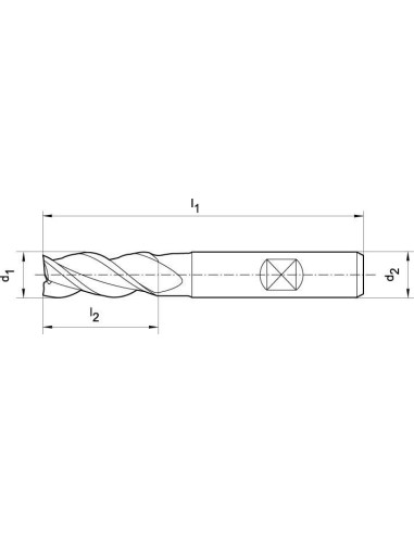 Fresa frontal crta DIN844forma B HSSCo8 5mm