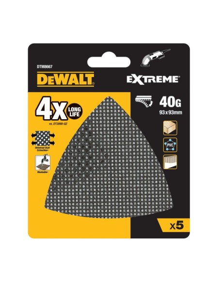 DTM8667-QZ - Lija de malla Delta, grano 40, para usar con todo tipo de lijadora de detalles 93mm x 93mm
