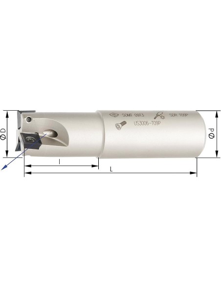 Fresa frontal 90 grados Z4 refrigeración interiorD32mm para SOMT09
