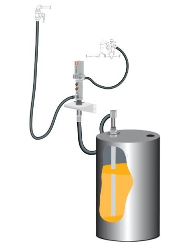 KIT DE BOMBA NEUMÁTICA PUMPMASTER 4 - 5:1 PARA ACEITE, MURAL, BIDÓN 205 L