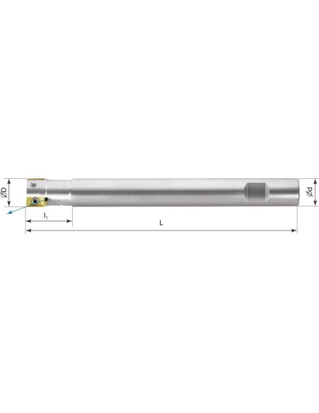 Fresa frontal extralarga 90grados refrigeración int. D32mm para APKT10